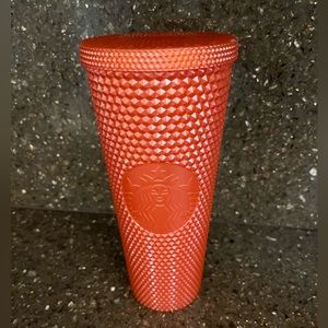 ⭐️3/$22⭐️ Starbucks 2021 coral orange studded 24oz tumbler